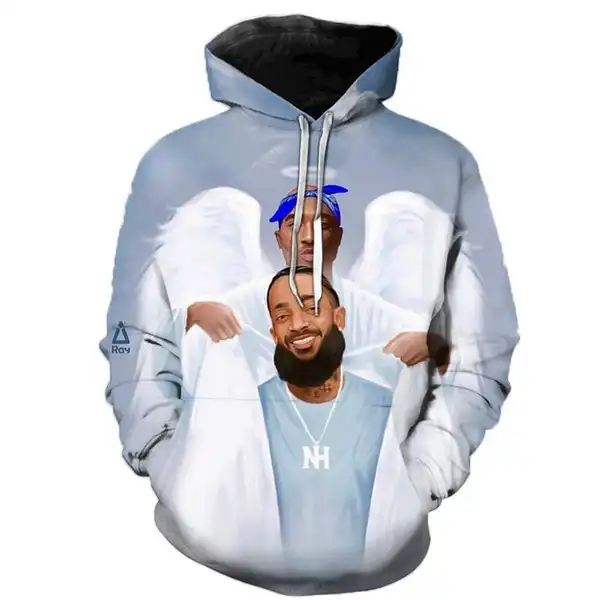 3d Printed Hoodies for Men Rapper R.i.p Tupac Digital Printing Hoodies From Men All Over Print Oversized Oem Odm Pullover