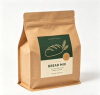 Sacs d'emballage personnalisés pour poudre à dessert, mélange à pain, biscuits, sacs refermables à fermeture éclair, emballage alimentaire en papier kraft