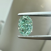 Diamante Sintético Suelto de 1 Quilate, Corte Ovalado Excelente, Brillante, Verde Intenso, Cultivado en Laboratorio, Claridad VS1, Certificado IGI