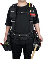 Cinturón de herramientas MELOTOUGH con tirantes, bolsa de herramientas, tirantes para encuadernadores, delantal, cinturón de herramientas para construcción, bolsa para herramientas