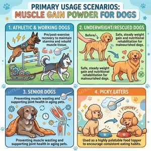 Suplemento de Proteína de Suero de Leche para Ganancia Muscular en Perros, Marca Privada OEM/ODM, Alto en Proteínas con BCAA y Enzimas Digestivas, Directo de Fábrica, 240g - Product Image 2