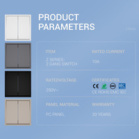 Oferta Especial: Interruptor de Dos Botones, Estándar Europeo, Panel de PC, Control Simple/Doble, Interruptor de Pared Europeo con Certificación CE para el Hogar