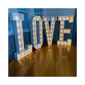 Toptan büyük marquee Led ışık up mektuplar aşk mr mrs mrs/4ft /5ft kayan yazı harfler düğün dekorasyon