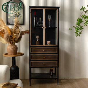 American Style <b>Glass</b> Cabinet A2777 Wine Storage Display Case Living Room <b>Sideboard</b> <b>With</b> Drawers And Shelf - Product Image 2