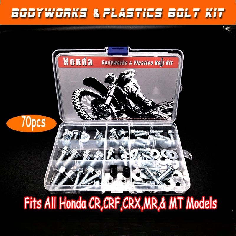 All-In-One 70pc Flange Bolt Kit For Honda Motorcycle Body Panels