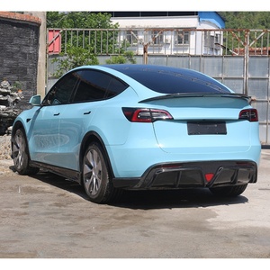 2019-2024 Car Modification Upgrade C Style Wet Carbon Fiber Body <b>Kit</b> Front Rear Lip Rear Spoiler <b>Engine</b> Hood for Tesla <b>Model</b> Y - Product Image 6