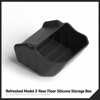 Boîte de rangement en gel de silicone écologique pour le plancher arrière du Tesla Model 3 2023 (version améliorée) – Poubelle de voiture facile à installer