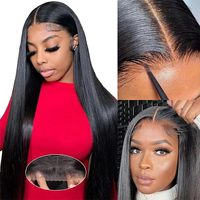 Perruque en cheveux naturels vietnamiens lisses, sans colle, avec dentelle HD 6x4, nœuds invisibles pré-décolorés et pré-épilés