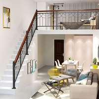 Main courante d'escalier moderne et simple en fer forgé, durable, légère (1,5 kg), à fixation au sol, avec design 3D pour hôtel