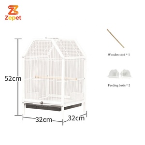 Meilleures ventes Cage à oiseaux moderne de luxe en acier inoxydable, style champignon, avec moules de mousse, pour perroquets et pigeons, mangeoire - Product Image 1