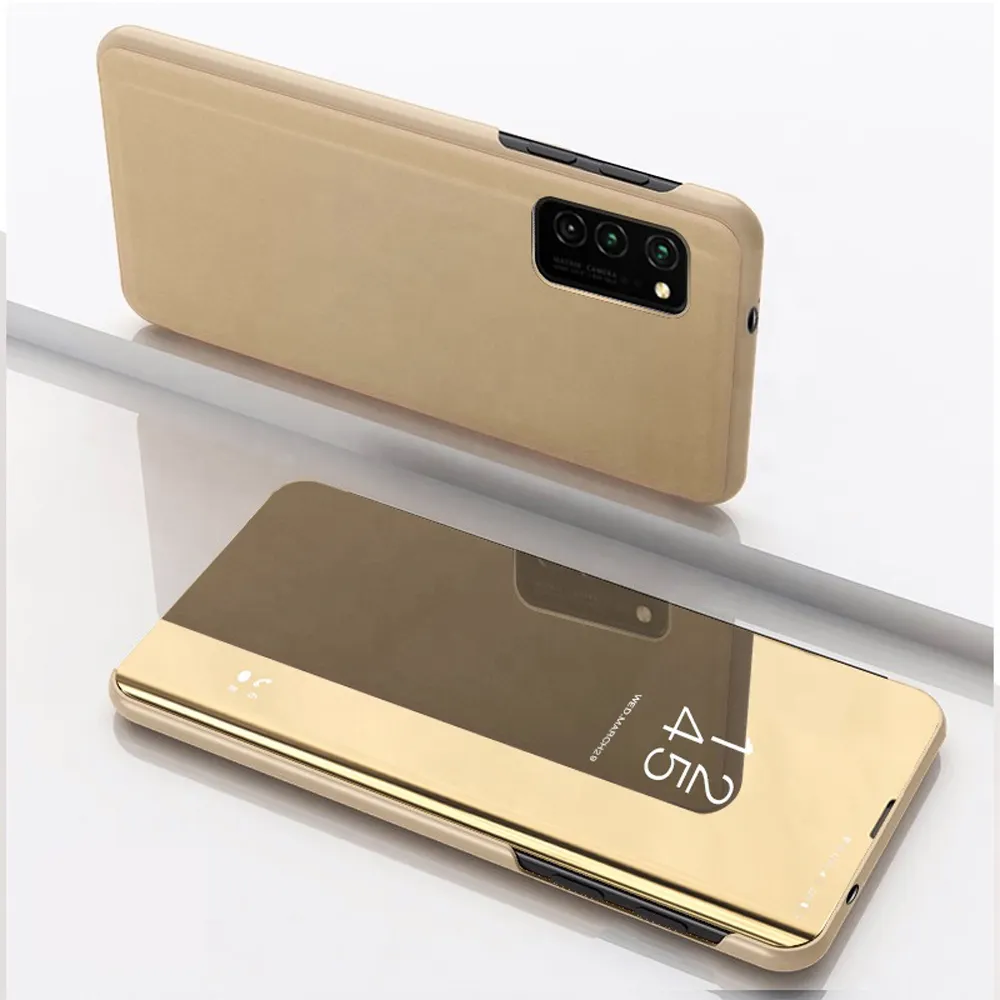 Mirror Electroplate Plating Protective Phone Case For Samsung Galaxy S20 Clear View Stand Flip Cover Case for S20