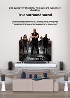 Sistema de Cine en Casa de 2.2 Canales con Sonido Envolvente para TV LCD, 6 Altavoces de 100W, Sistema de Altavoces Inalámbricos, Subwoofer Pasivo de Madera