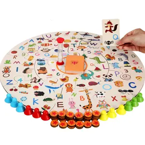 侦探儿童教育互动蒙特梭利玩具木制圆形儿童记忆游戏