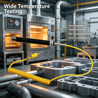 Sonde de température thermocouple de type K portable avec câble spiralé jaune pour four industriel, moule, CVC