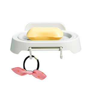 ที่วางสบู่ไทม์เมชชีน รูปทรงสี่เหลี่ยมผืนผ้า พลาสติก ระบายน้ำได้เอง ติดผนังด้วยถ้วยดูดสุญญากาศ ชั้นวางสบู่ในห้องน้ำ - Product Image 5