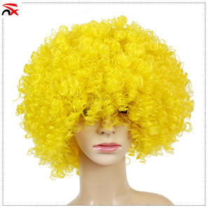 Peluca de <span class=keywords><strong>payaso</strong></span> de 120g/200g para <span class=keywords><strong>adulto</strong></span>, postizo colorido para Fans del fútbol, disfraz de Halloween, Cosplay - Product Image 5
