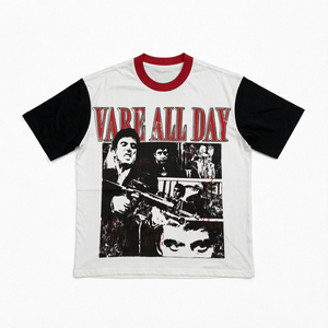 ซัพพลายเออร์เสื้อผ้าขายส่งคุณภาพสูง ดีไซน์แขนเสื้อแบบบล็อกสีดำขาว ล้างสีแบบแอซิดวอช สไตล์สตรีท โอเวอร์ไซส์ ผ้าฝ้าย 100% กันยับ - Product Image 1