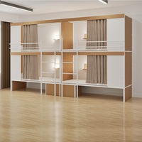 Lit superposé métallique moderne démontable pour auberge de jeunesse, appartement, dortoir d'employés, école, étudiant, double couche, capsule spatiale, personnalisable