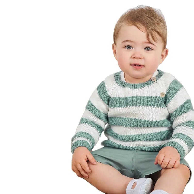 Großhandel Herbst Kleinkind Baby Boy Strick pullover für Mädchen 100% Baumwolle Kinder Kinder kleidung