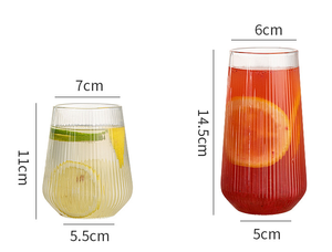 Stile giapponese creativo tazza <span class=keywords><strong>di</strong></span> <span class=keywords><strong>vetro</strong></span> strisce verticali <span class=keywords><strong>gocce</strong></span> d'acqua senza manico Latte succo <span class=keywords><strong>di</strong></span> caffè per la festa Design classico impugnatura - Product Image 2