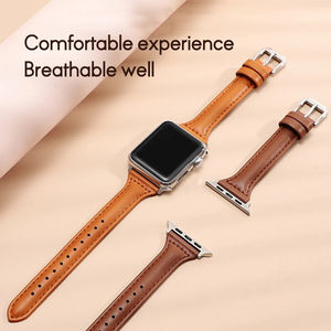 สายนาฬิกาหนัง huanlong สายนาฬิกาหนังแท้หรูหราสำหรับ Apple Watch 8 7 6 5 4 3 2สายนาฬิกาวินเทจของแท้ - Product Image 3