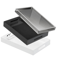 Présentoir de rangement transparent en acrylique moderne personnalisé, plateau à desserts et à pain, plateau de présentation écologique en Lucite