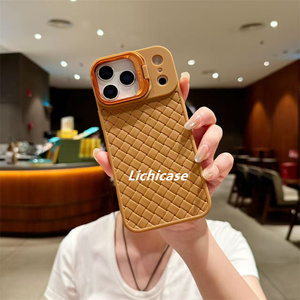 Lichicase, funda protectora de cámara con soporte de lente de textura tejida de lujo para Oppo Reno 14 14F 14 Pro - Product Image 5