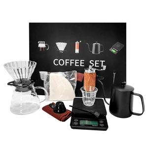 Juego de Regalo de <span class=keywords><strong>Café</strong></span> Premium de 10 Piezas, <span class=keywords><strong>Kit</strong></span> de Preparación Manual de 600 ml con Molinillo Manual y Báscula Digital, Caja de Regalo con Impresión de Logotipo - Product Image 2