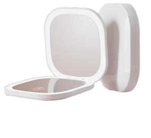 Tragbare 2-seitige wiederauf ladbare LED-Leuchten Kompakter Schmink spiegel mit Vergrößerung Handheld Cosmetic Vanity Travel Mirror - Product Image 6