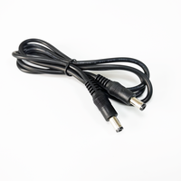 Cable de alimentación de CC personalizado 5,5mm X 2,1mm macho a 5,5mm X 2,1mm macho conector de horquilla cable de extensión para cámara de seguridad CCTV