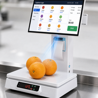 Terminal de point de vente tactile AI avec balance intégrée, caisse enregistreuse tout-en-un, écran 15,6 pouces, imprimante intégrée, Intel I5, Windows