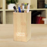 Réveil numérique électronique LED avec thermomètre et porte-stylo en cuir PVC – Design moderne et simple pour la rentrée scolaire – Fourniture en gros pour étudiants