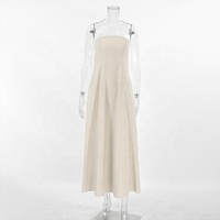 Nouvelle Collection : Robes Longues Décontractées en Lin et Coton pour Femme – Modèle Simple et Élégant, Sans Manches, Style Bustier