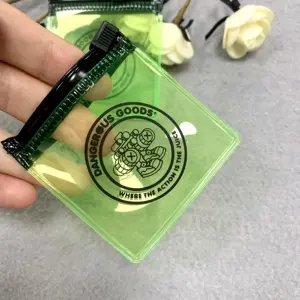 Custom Logo Green Color Plastic Jewelry Packaging Zipper Bag For Jewelry Luxury PVC Ziplock Bag