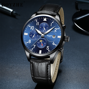 Relojes Mecánicos BOYZHE de Envío Rápido y Gran Venta para Hombre, <span class=keywords><strong>Reloj</strong></span> de Cuero de Lujo para Hombre, Envío Directo - Product Image 5