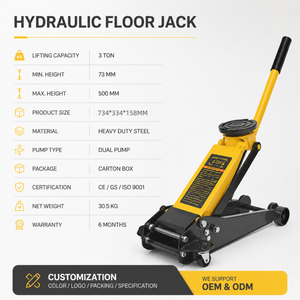 <span class=keywords><strong>Cric</strong></span> de Plancher Hydraulique 3 Tonnes, <span class=keywords><strong>Cric</strong></span> Chariot Extra-Plat Robuste en Acier, Jacks de Levage de Course pour Voiture - Product Image 4