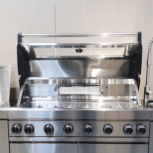 Parrilla de Barbacoa Empotrable de 7 Quemadores Infrarrojos, de Acero Inoxidable, <span class=keywords><strong>para</strong></span> <span class=keywords><strong>Cocina</strong></span> Exterior, con Perilla LED, Luz Halógena y Tapa de Vidrio - Product Image 2