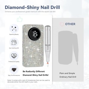 Electric <b>Nail</b> Drill Professional: <b>Nail</b> Drill Kit 35000RPM 13 Drill Bits Tech Professional File Buffer - Product Image 6