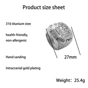 European American Style Men's Titanium Steel <b>Cross</b> <b>Ring</b> <b>Silver</b> Geometric Punk Jewelry Gift 26052 - Product Image 5