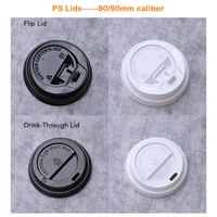 Vente en gros de couvercles de pailles en plastique PP injecté rigide de 80 mm et 90 mm, rose, bleu, jaune, anti-fuite, pour gobelets en plastique et en papier de 8 oz, 12 oz, 16 oz