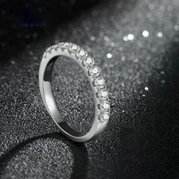 Bague minimaliste en argent sterling S925, cercle uni, sertie de zircon 3 mm, best-seller