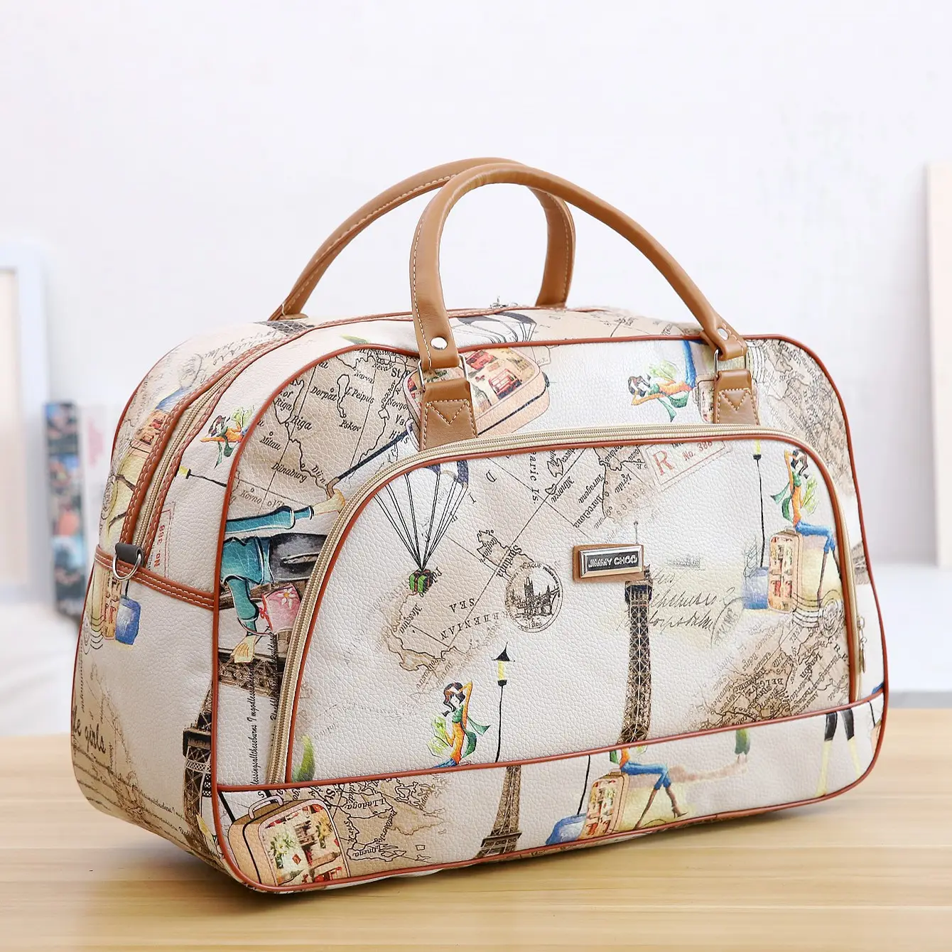 DB093 Fashion Leuke Print Twee Size Gift Koffer Vrouwen Hand Bagage Tas Schouder Pu Tassen Plunjezakken Mini Koffer