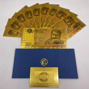 Ready Stock Poland 100th Anniversary 20 PLN Currency Plastic 24k Gold Foil Electroplated Banknote - Product Image 5