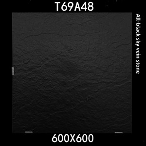 Baldosa de Cerámica Tipo Pizarra 600x600mm Negra Mate Antideslizante de 9mm de Grosor para Patio y Balcón, Superficie Acanalada, Diseño Nórdico - Product Image 2