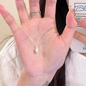 Collier haut de gamme en argent pur S925, petites perles d'argent, style extrêmement simple, tempérament de niche, matériau principal platine - Product Image 4