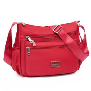 Women's Shoulder Bag Nylon Canvas Large Capacity Multi Compartment Durable Everyday Use Purple - Product Image 2