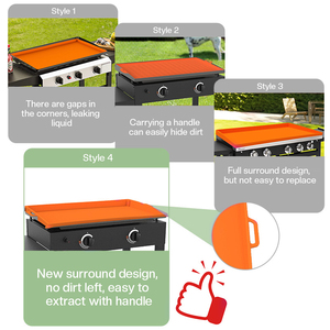 Housse de protection pour barbecue en silicone de qualité alimentaire, robuste et écologique, avec bords intégrés, 28 pouces, accessoires de barbecue - Product Image 2