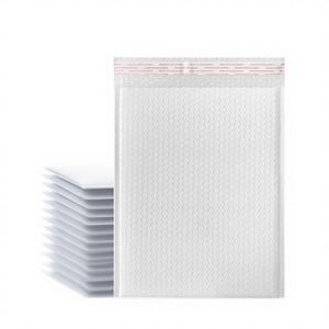 Sac à bulles en film co-extrudé blanc biodégradable écologique 18x23+4CM, épais, pour cosmétiques, bijoux, CD, enveloppe personnalisée avec logo, couleur nude - Product Image 1