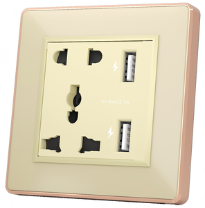 Çift USB kablosuz anahtarı su geçirmez oteller evrensel soket temperli cam Pane ABS/PC malzeme İngiltere/abd standartları 240/250V - Product Image 4