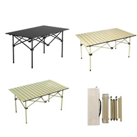 Table pliante longue et pratique en plein air pour rouleau d'oeufs noirs Table de pique-nique pour barbecue voiture et voyage sur la route